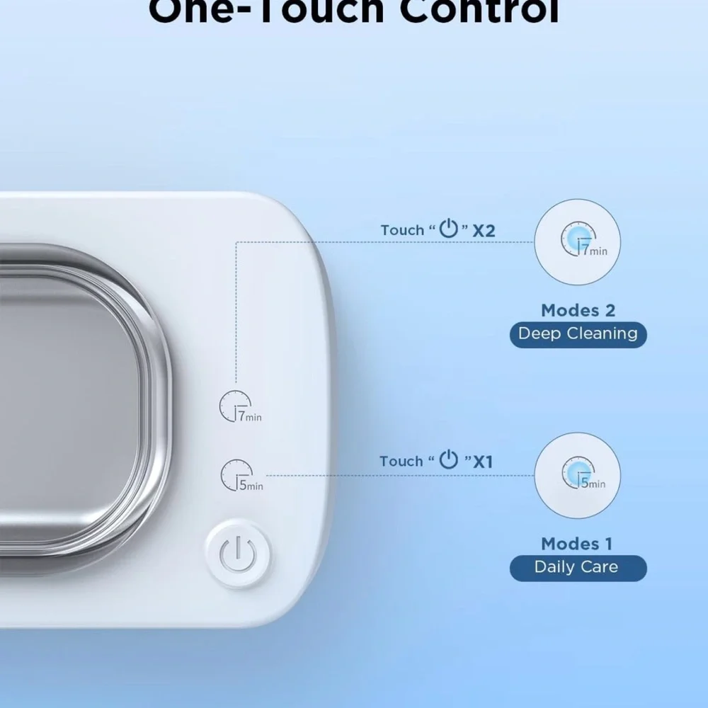 Sleek White Ultrasonic Jewelry Cleaner - Picture 4 of 9